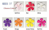 Hibiscus 5 Flower Set 3.5" Gumpaste Hibiscus  Yellow, Orange, Purple, Scuba Blue, & White Flower - SET OF 5