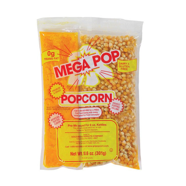 Mini Popcorn Kit 5.5 oz bag - Mega Pop - Corn and Butter-Flavor Oil Kit - 0g Trans Fat Dairy & Gluten Free