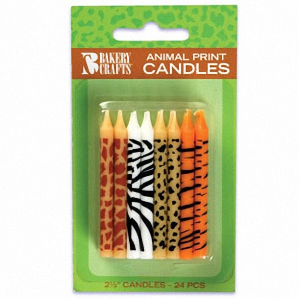 Animal Print Candles 24 count 2.5" Birthday Party Celebration - Birthday Candle