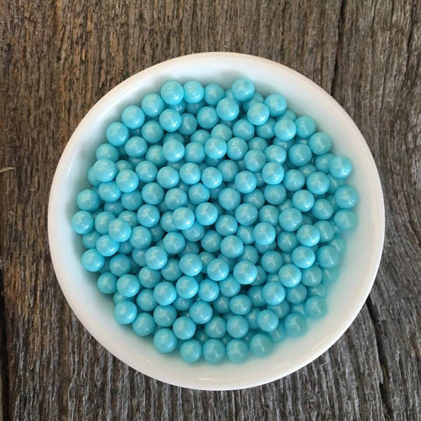 Sugar Pearls Beads - 7 mm Powder Blue - 2 oz 4 oz 6 oz Rainbow Beads , Gluten Free Cupcake Ice Cream Sprinkles