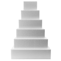 Square Foam Cake Dummy 4" THICK x 4" -  12"