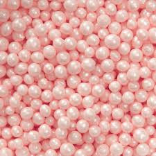 Tiny pink sugar pearls