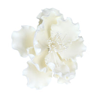 White 4" Gumpaste Peony Flower with Stamens