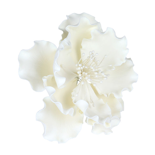 White 4" Gumpaste Peony Flower with Stamens